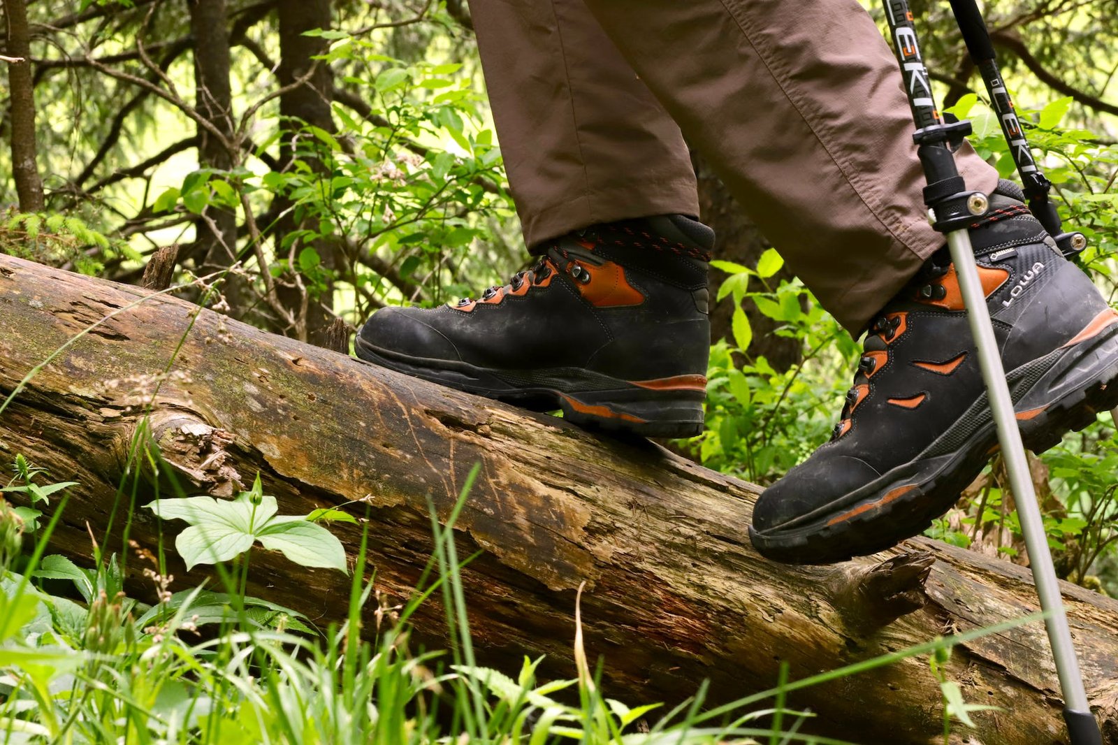 a hiker wearing hiking shoes